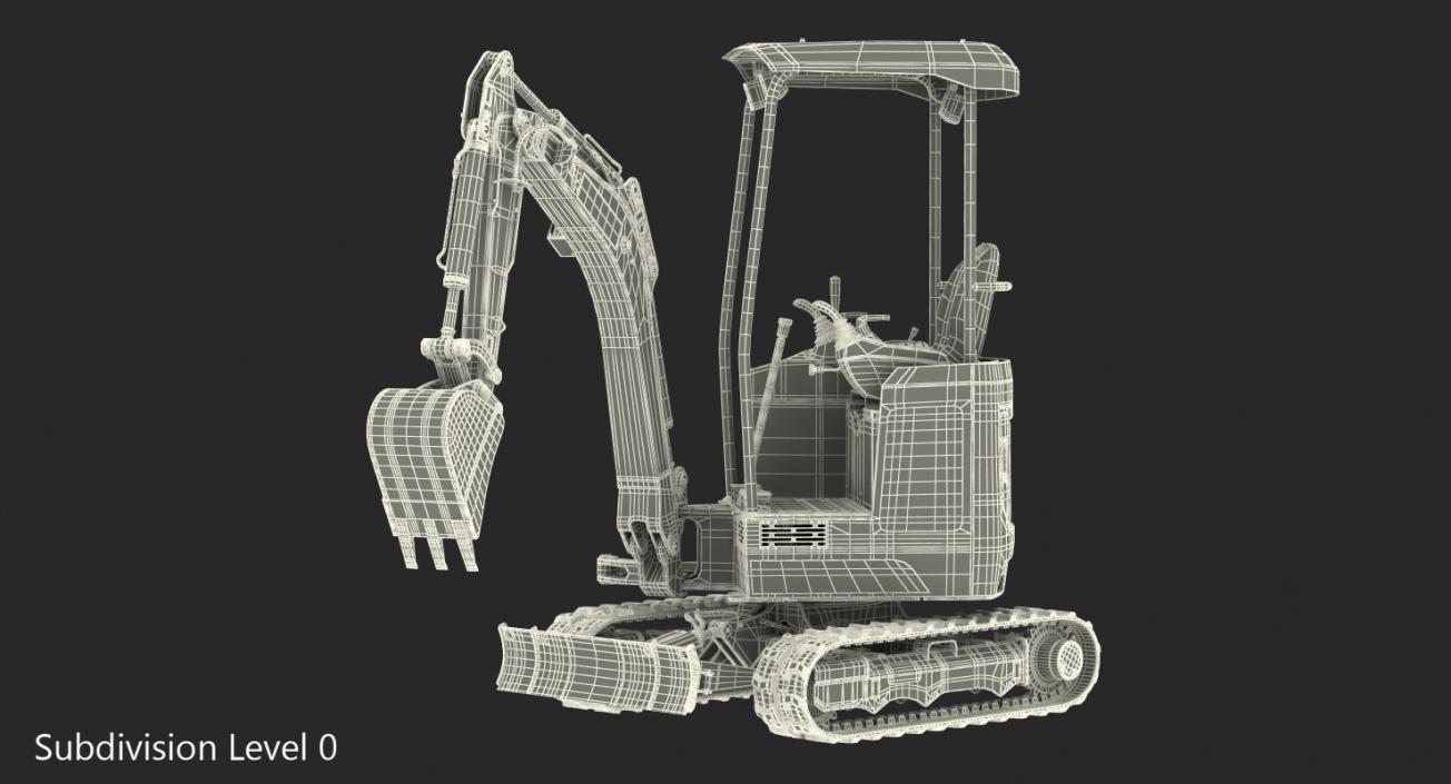 Tracked Mini Excavator Generic Rigged 3D