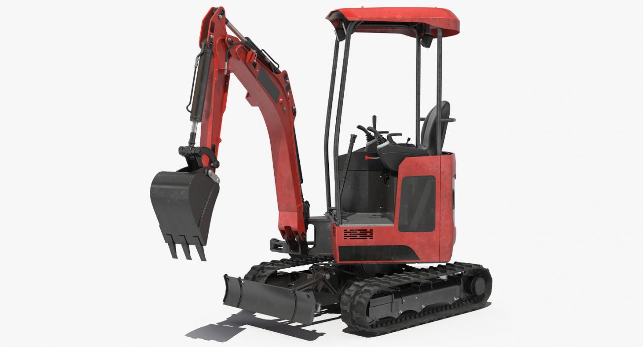 Tracked Mini Excavator Generic Rigged 3D