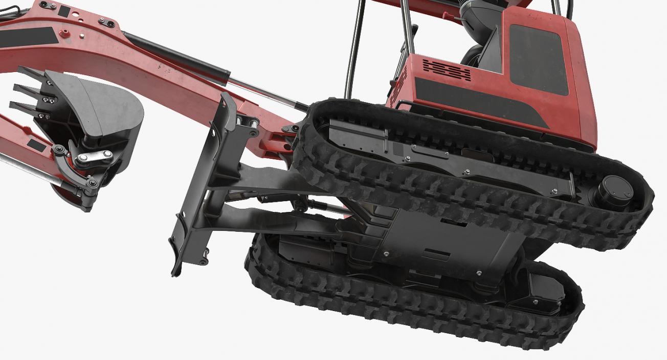 Tracked Mini Excavator Generic Rigged 3D