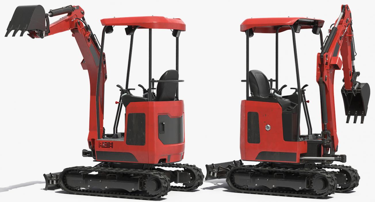 Tracked Mini Excavator Generic Rigged 3D