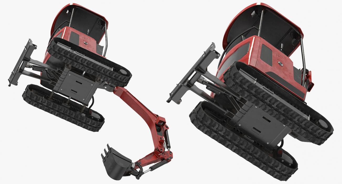 Tracked Mini Excavator Generic Rigged 3D