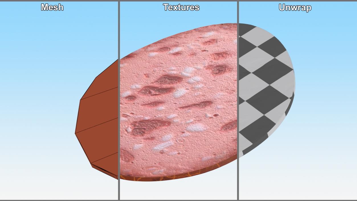 3D Slice Veal Sausage model