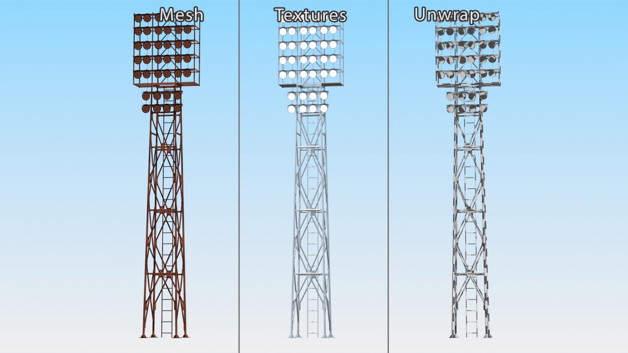 3D model Stadium Lights Collection