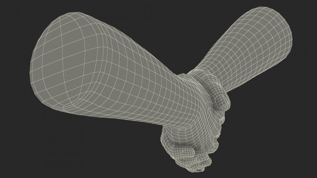 3D Handshake Man Hands with Fur model