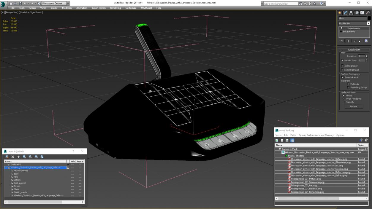 Wireless Discussion Device with Language Selector 3D model