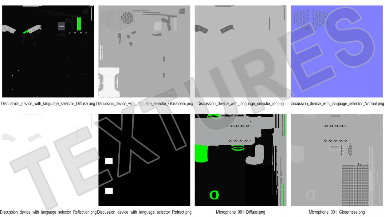 Wireless Discussion Device with Language Selector 3D model