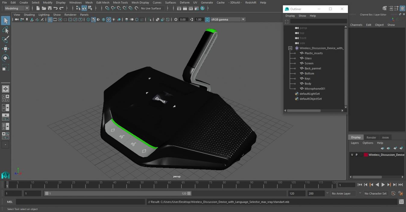 Wireless Discussion Device with Language Selector 3D model