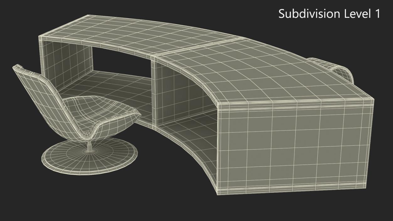 C Shaped Stool and Table 3D model