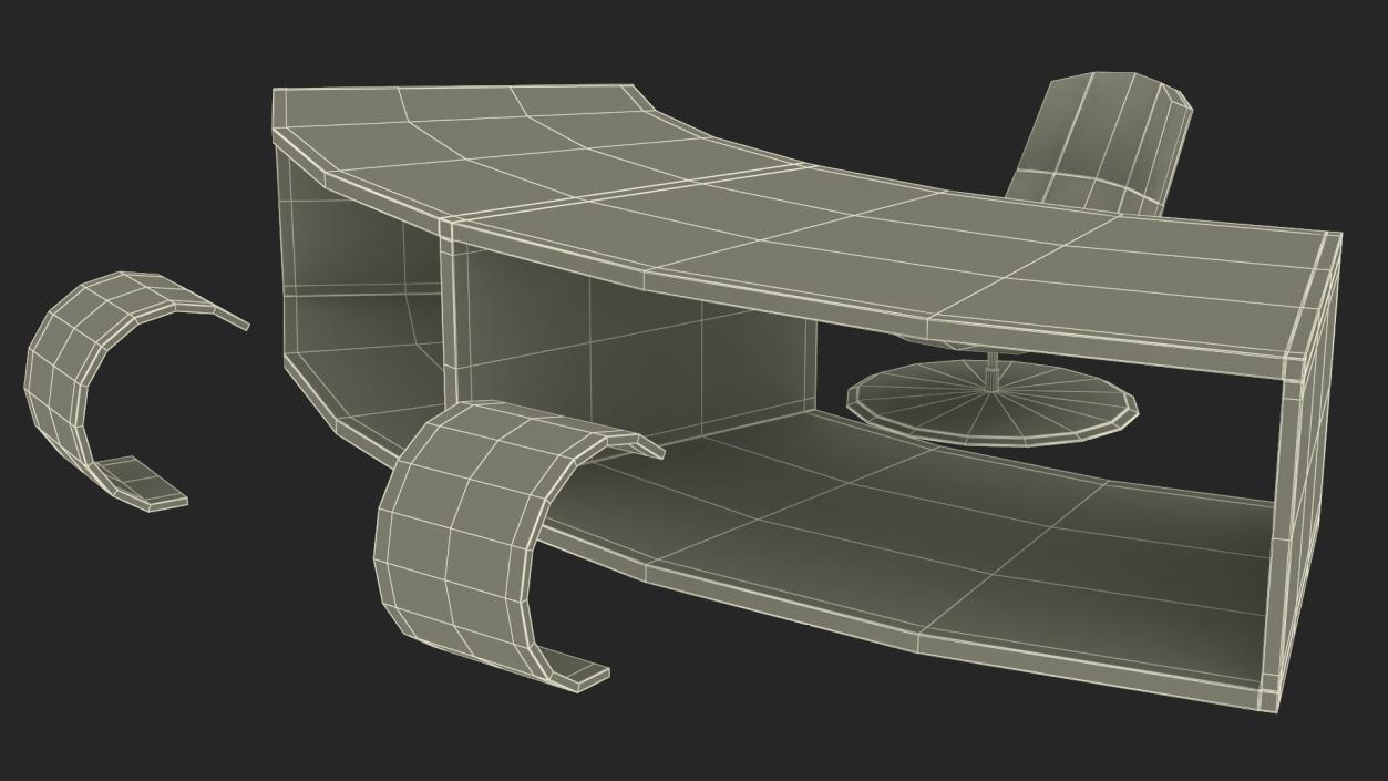 C Shaped Stool and Table 3D model