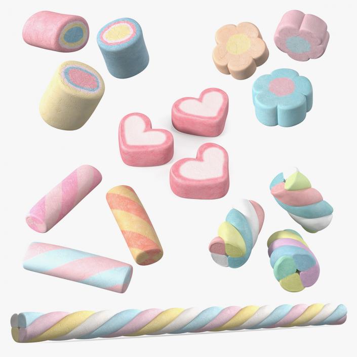 Shaped Marshmallows Collection 4 3D