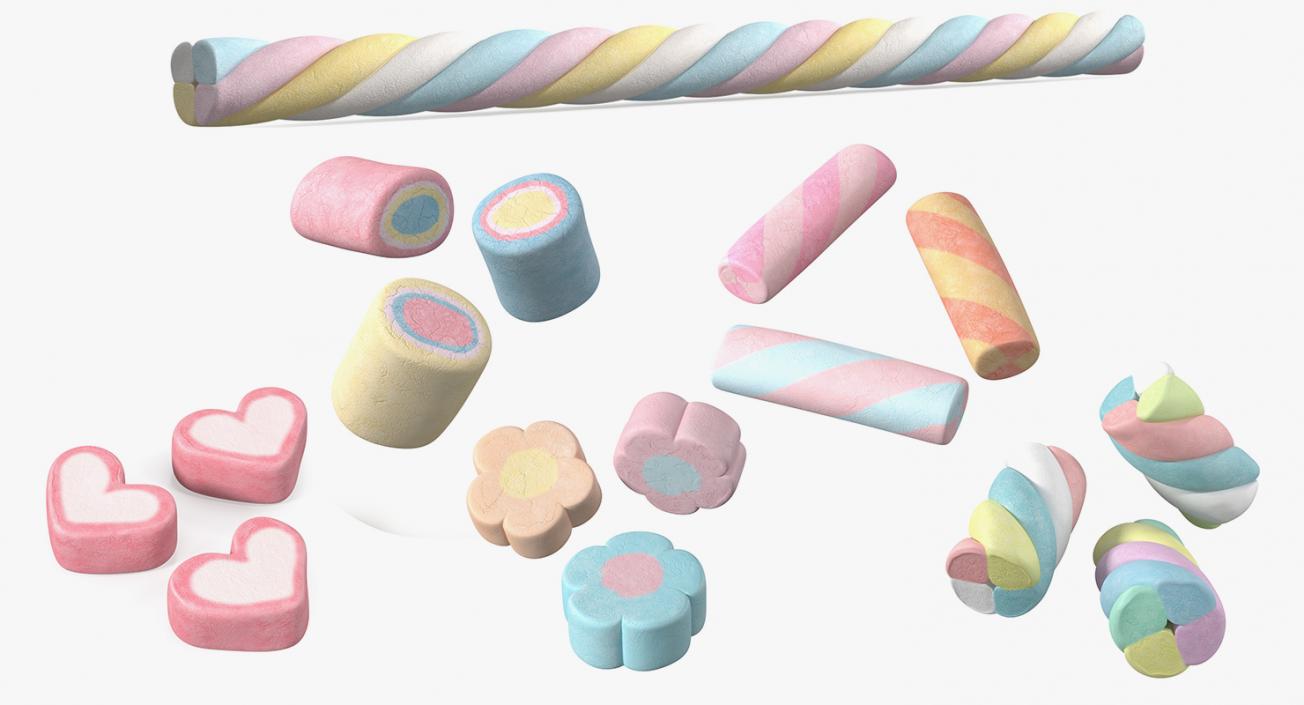 Shaped Marshmallows Collection 4 3D