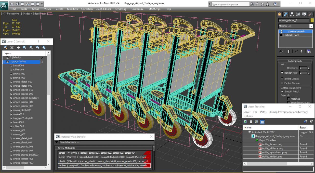 Baggage Airport Trolleys 3D model