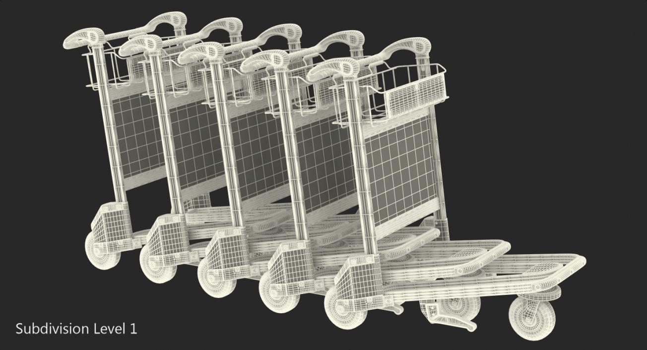 Baggage Airport Trolleys 3D model