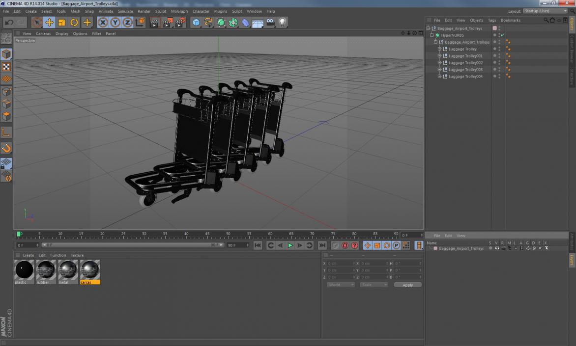 Baggage Airport Trolleys 3D model