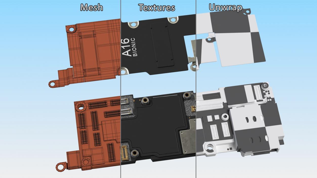 3D model iPhone 14 Pro Motherboard