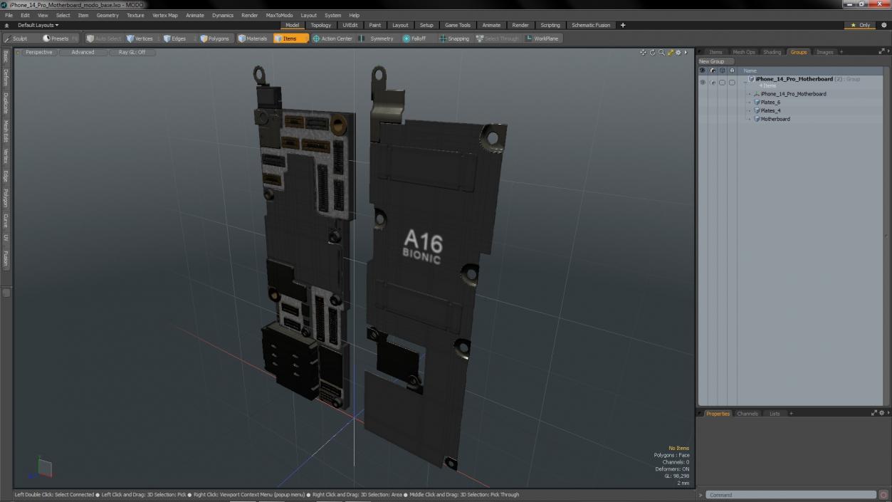 3D model iPhone 14 Pro Motherboard