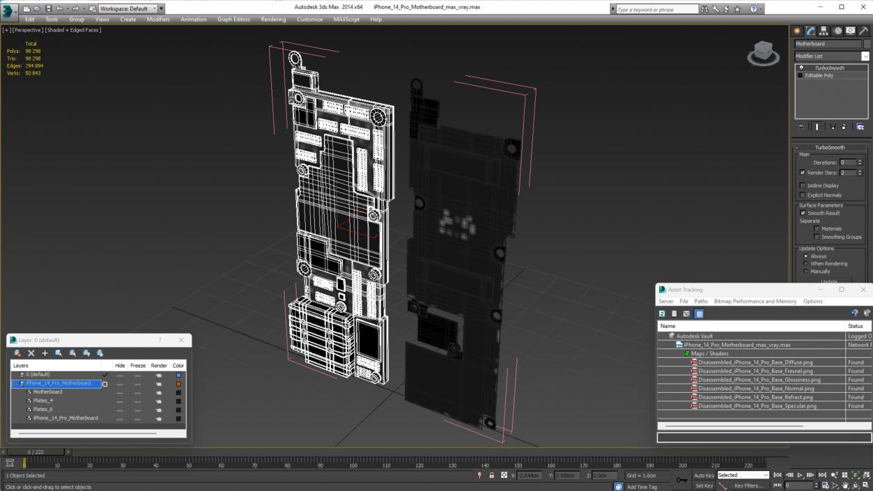 3D model iPhone 14 Pro Motherboard