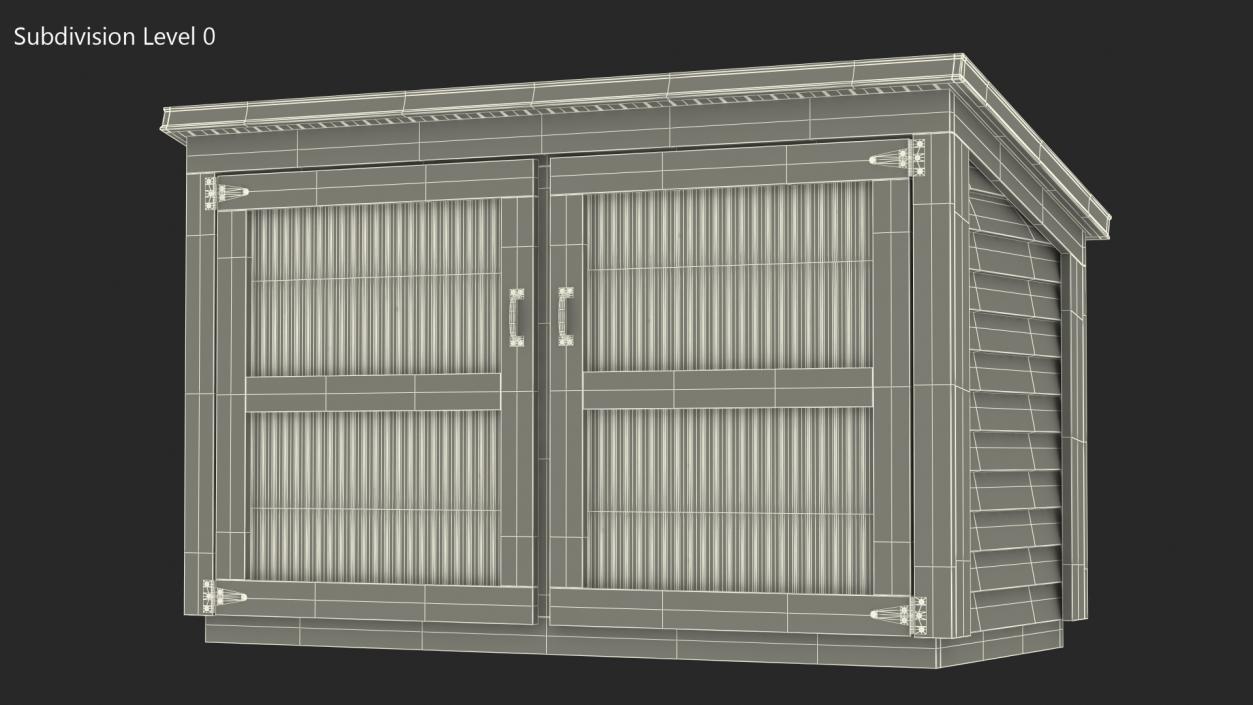 3D Large Horizontal Garden Storage Shed