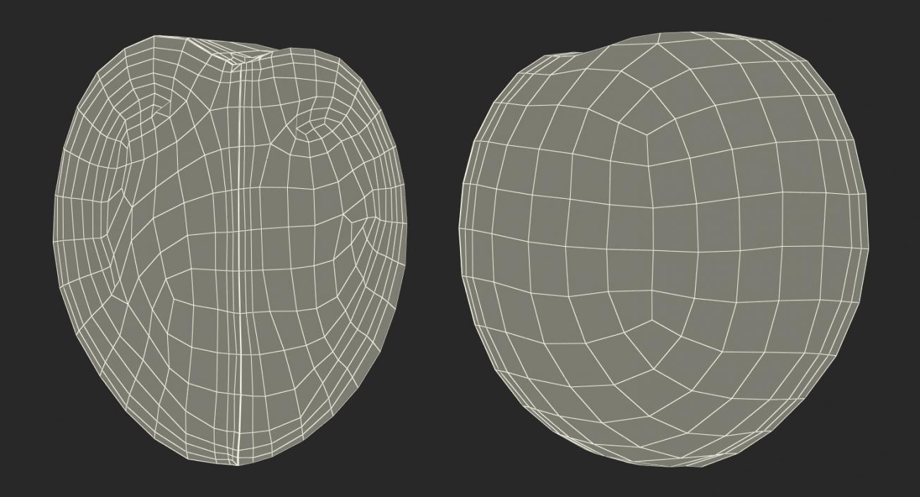 3D Quarter of Green Tomato model