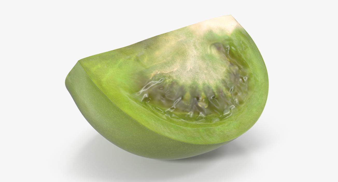 3D Quarter of Green Tomato model