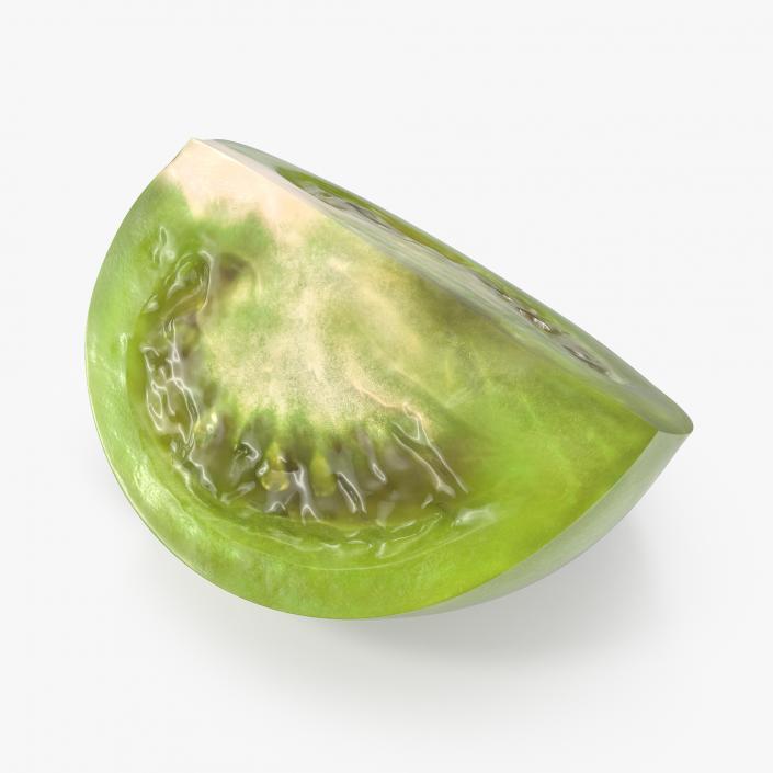 3D Quarter of Green Tomato model