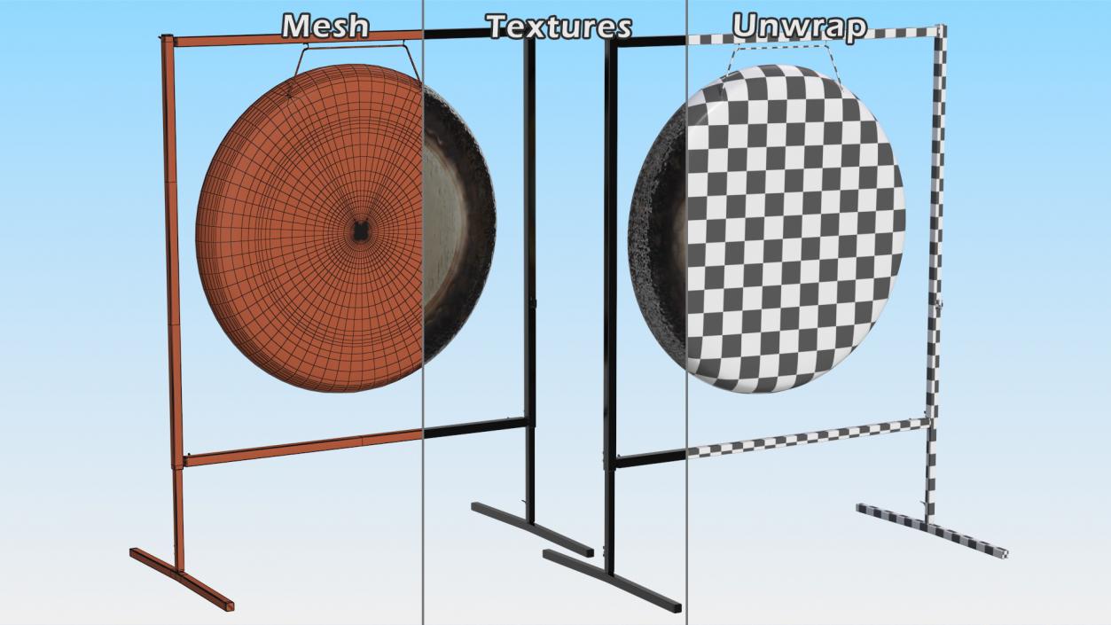 3D model Symphonic Gong 40 inch Square Stand