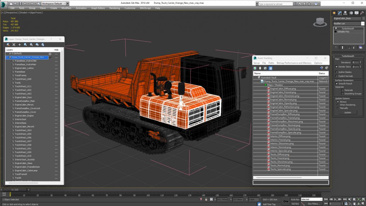 Dump Truck Carrier Orange New 3D model