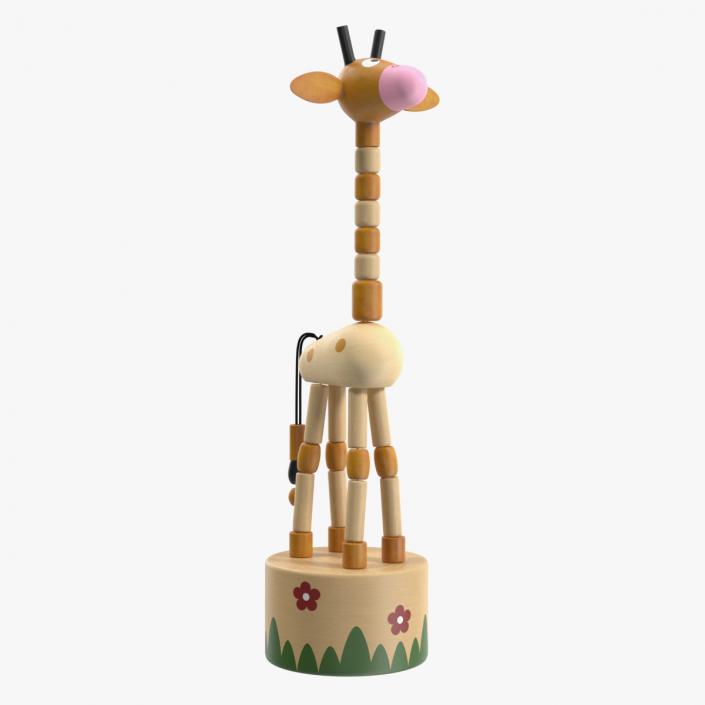 Giraffe Push Puppet Toy Rigged for Maya 3D model