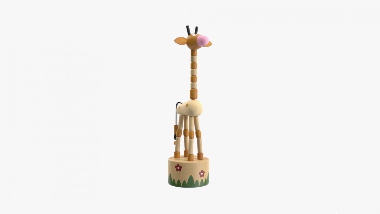 Giraffe Push Puppet Toy Rigged for Maya 3D model