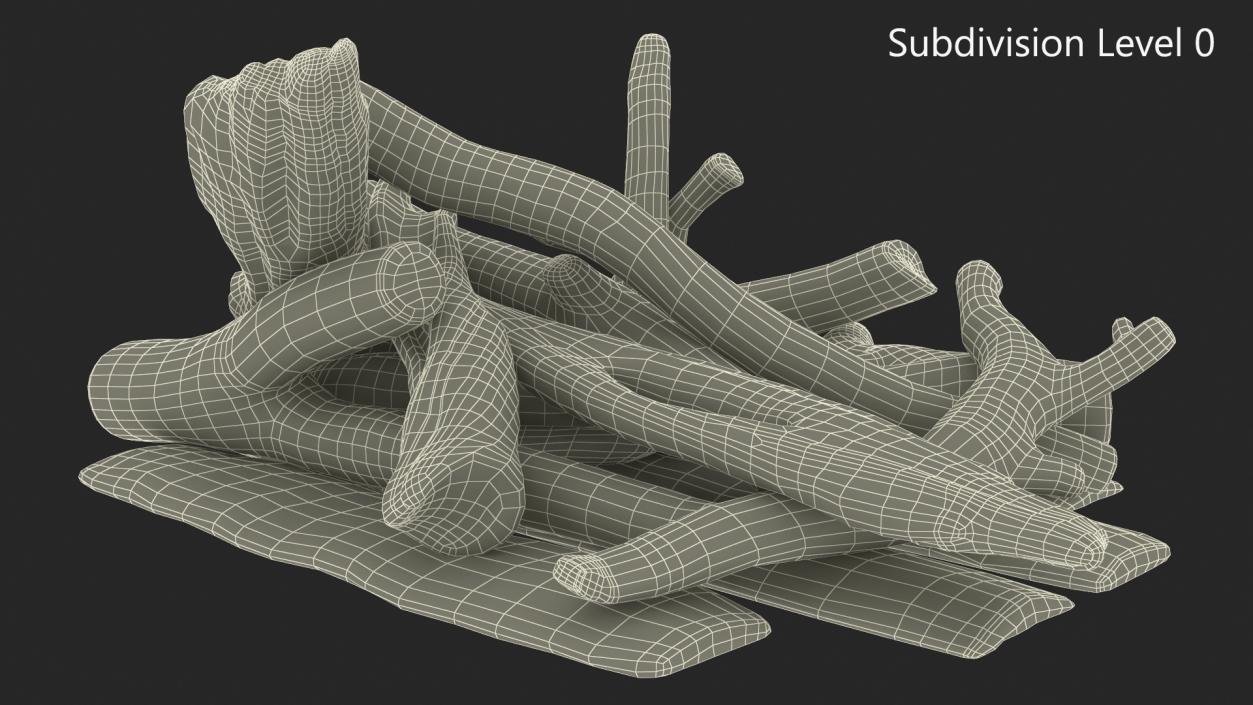 3D Stack of Varnished Logs model