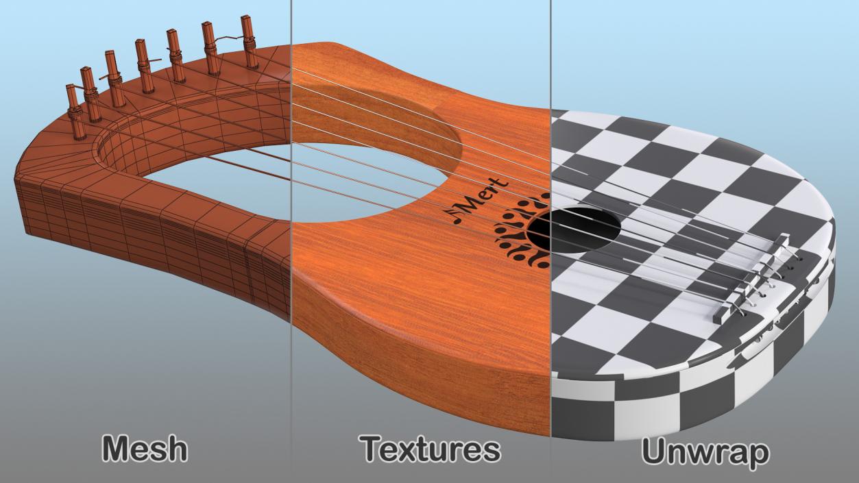 3D Greece Stringed Instruments Collection model