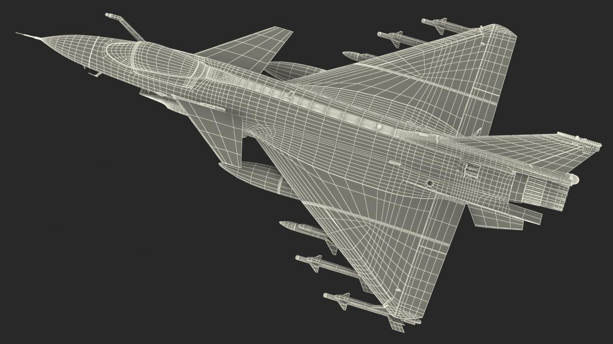 3D model Chengdu J10 A Vigorous Dragon Armament Rigged