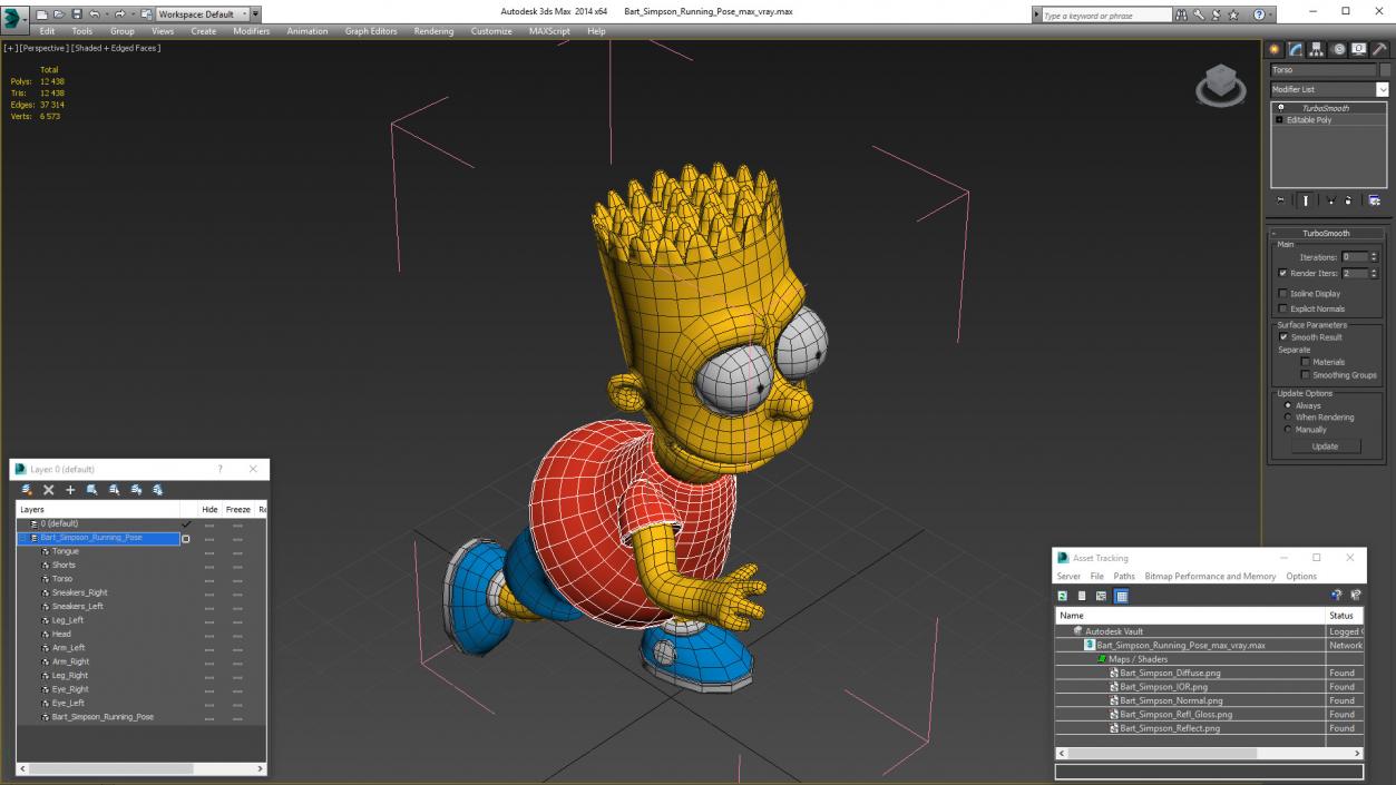 3D model Bart Simpson Running Pose