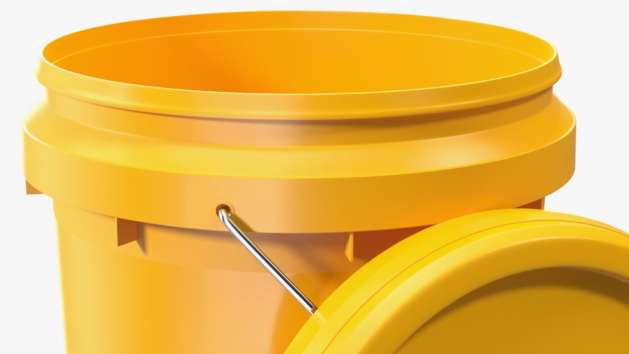 3D Plastic Bucket 20L with Lid and Handle model