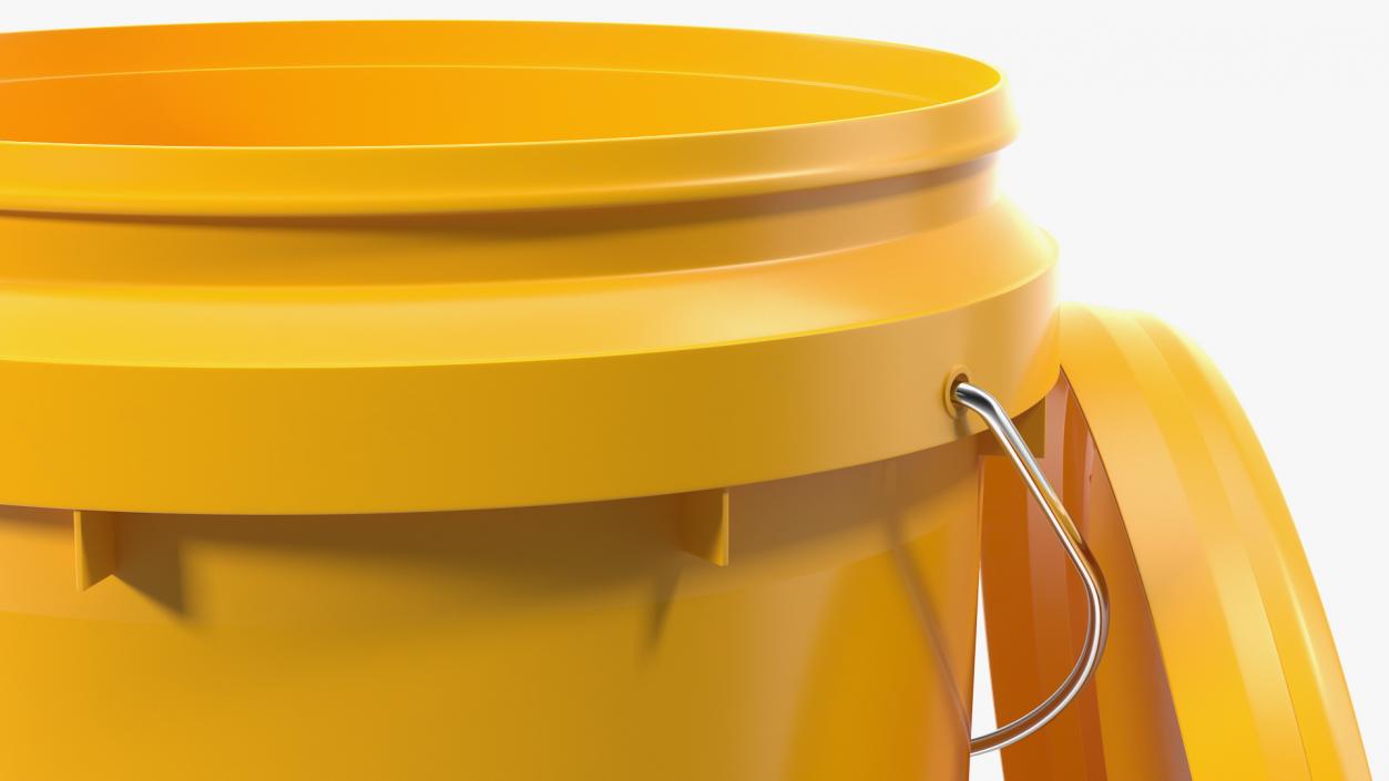 3D Plastic Bucket 20L with Lid and Handle model