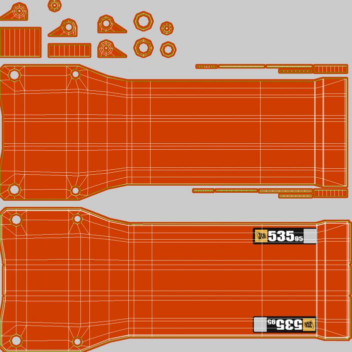 3D model JCB 535 Telehandler Scoop Bucket Dirty Rigged