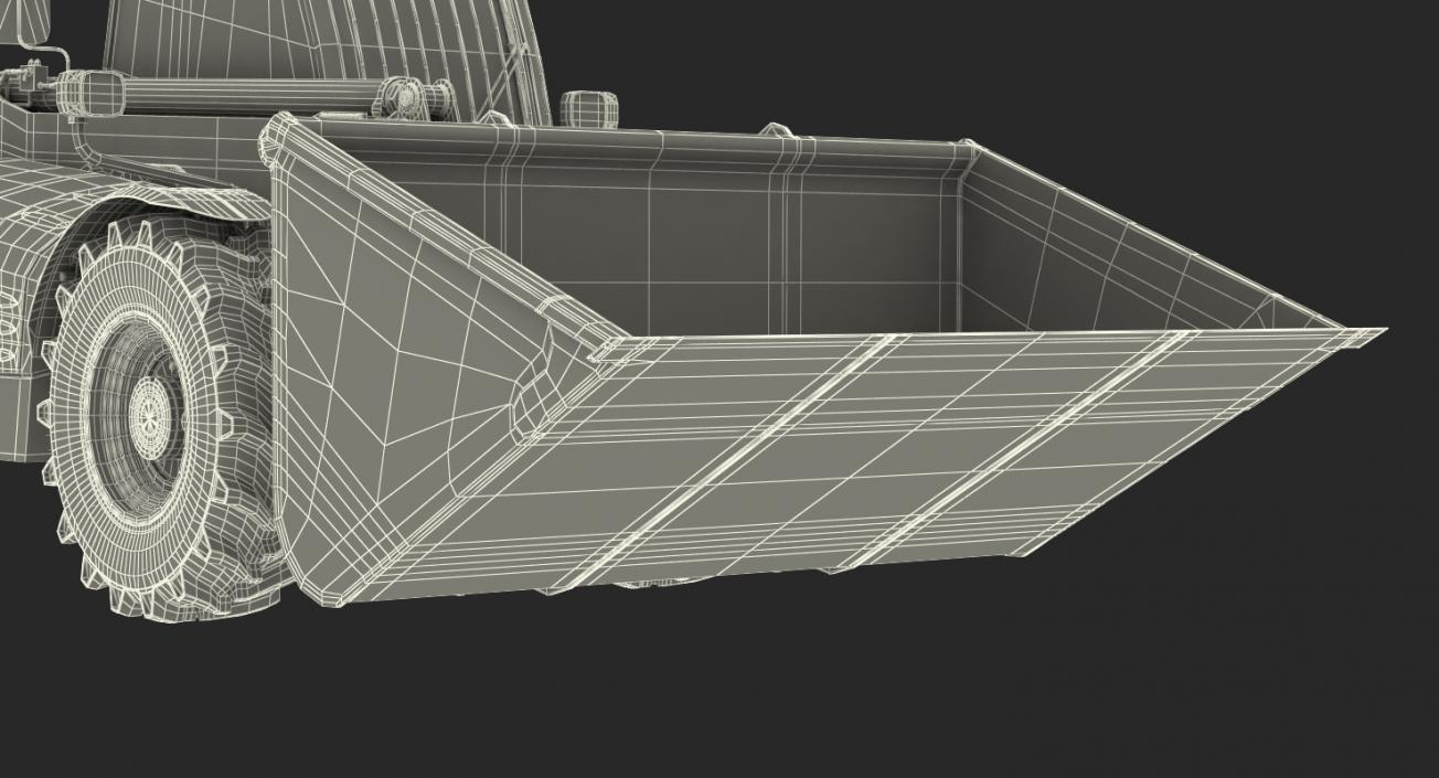 3D model JCB 535 Telehandler Scoop Bucket Dirty Rigged