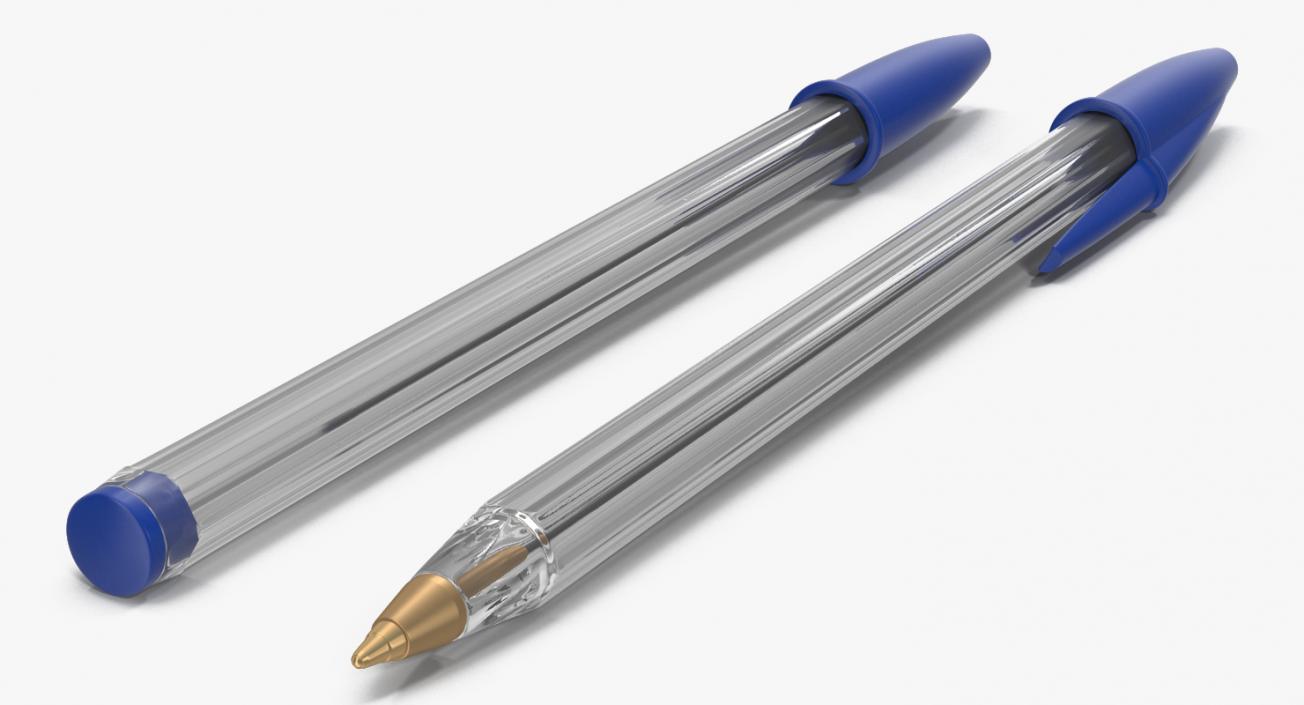 3D Transparent Plastic Ballpoint Pen model