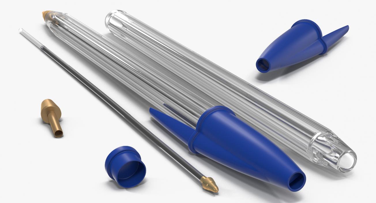 3D Transparent Plastic Ballpoint Pen model