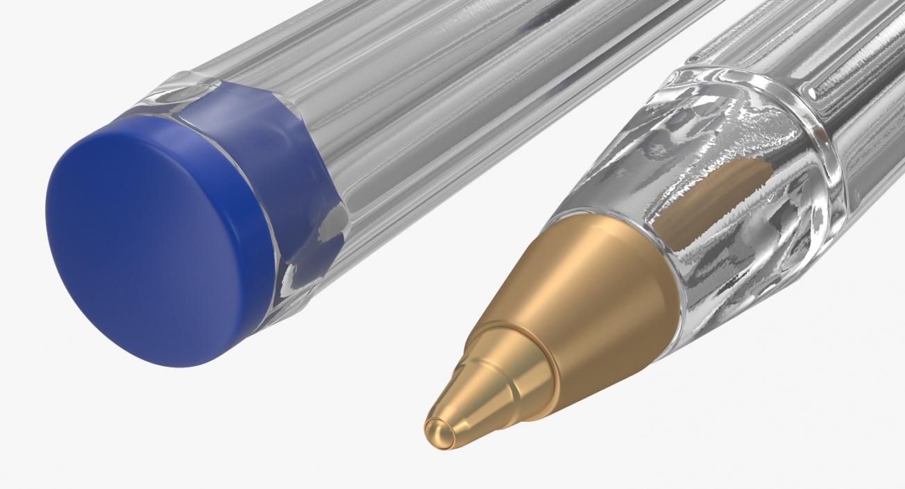 3D Transparent Plastic Ballpoint Pen model