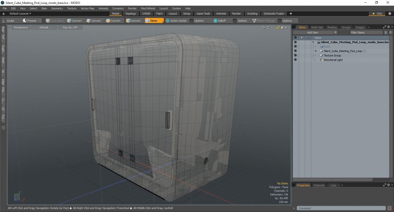 3D Silent Cube Meeting Pod Loop model