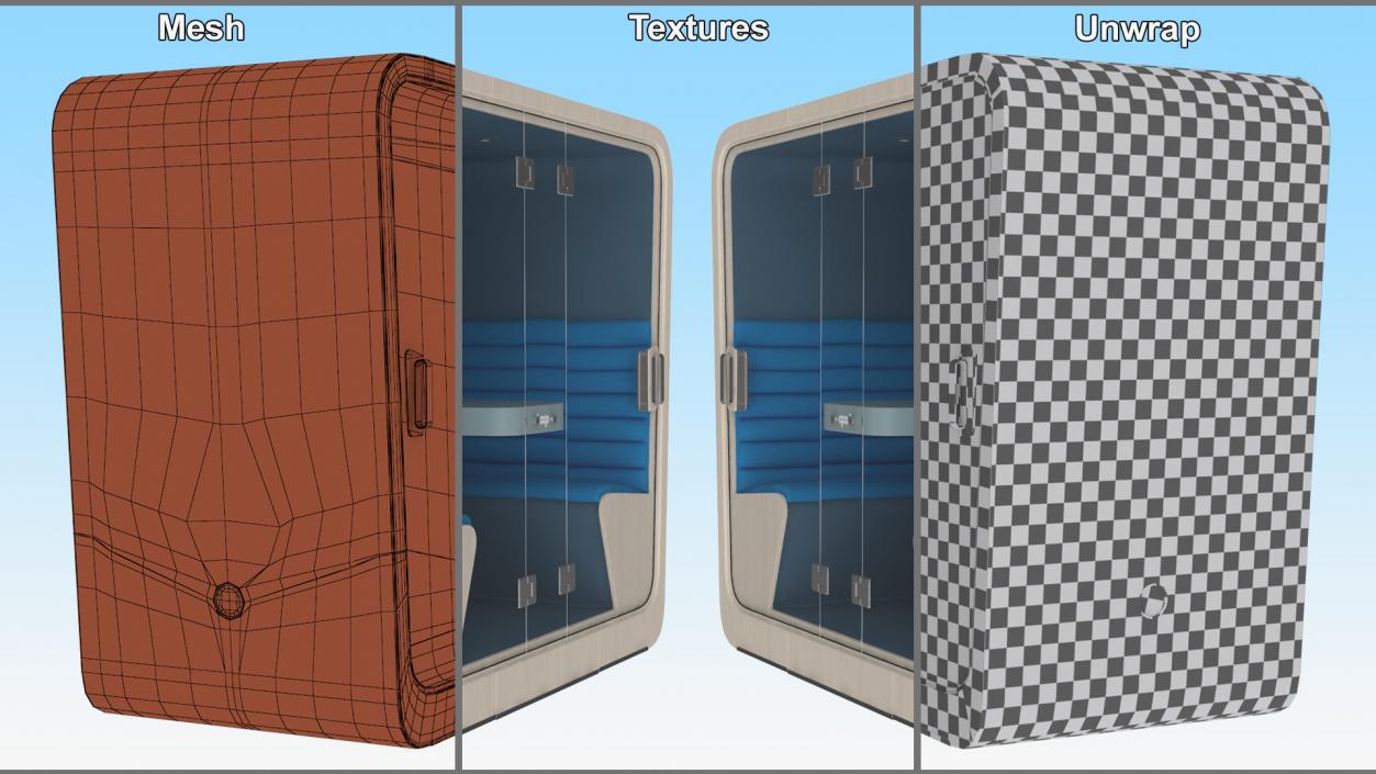 3D Silent Cube Meeting Pod Loop model