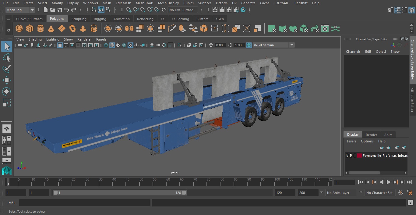 Faymonville Prefamax Inloader Semi Trailer with Concrete Panel 3D