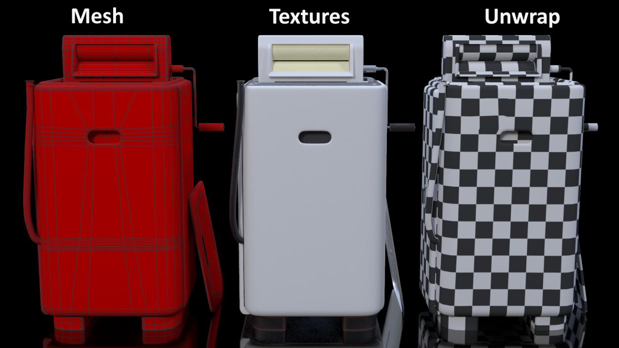 3D Retro Washing Machine Hoover model