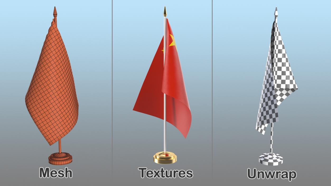 3D Table Flag China