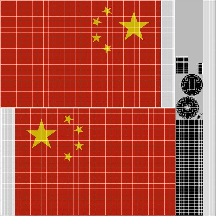 3D Table Flag China