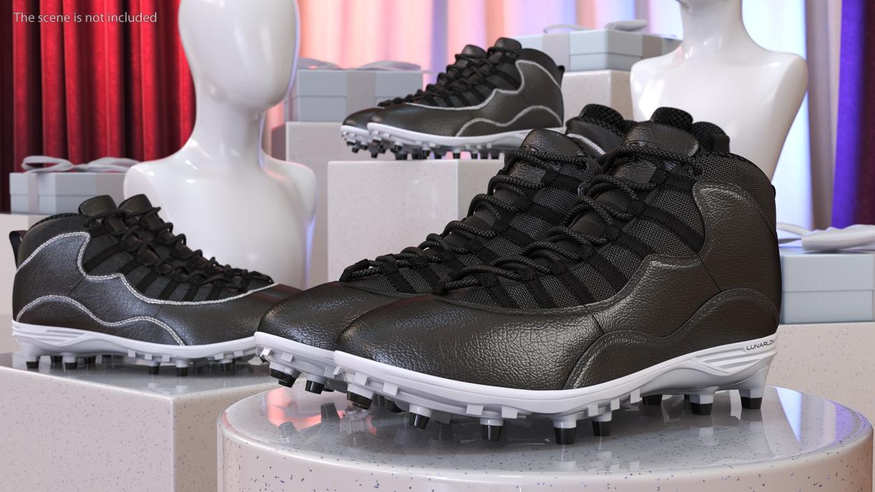 3D model Air Jordan 10 Baseball Cleats Black