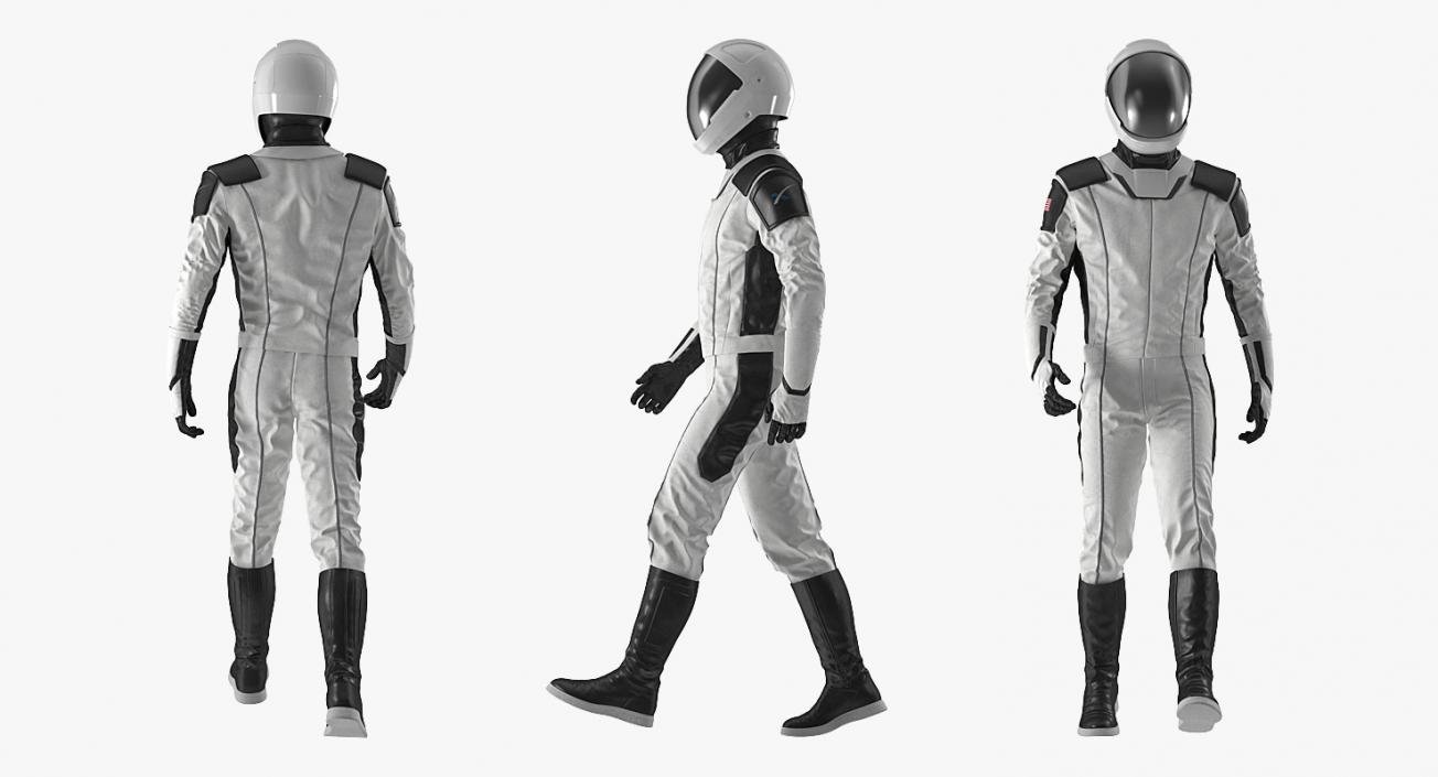 Futuristic Space Suit Walking Pose 3D model