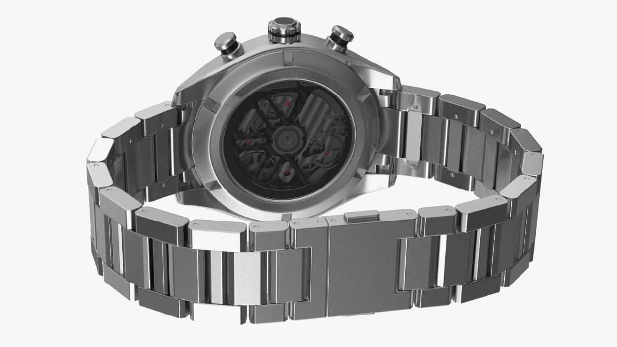 Chronograph Mechanical Watch Black Dial 3D model