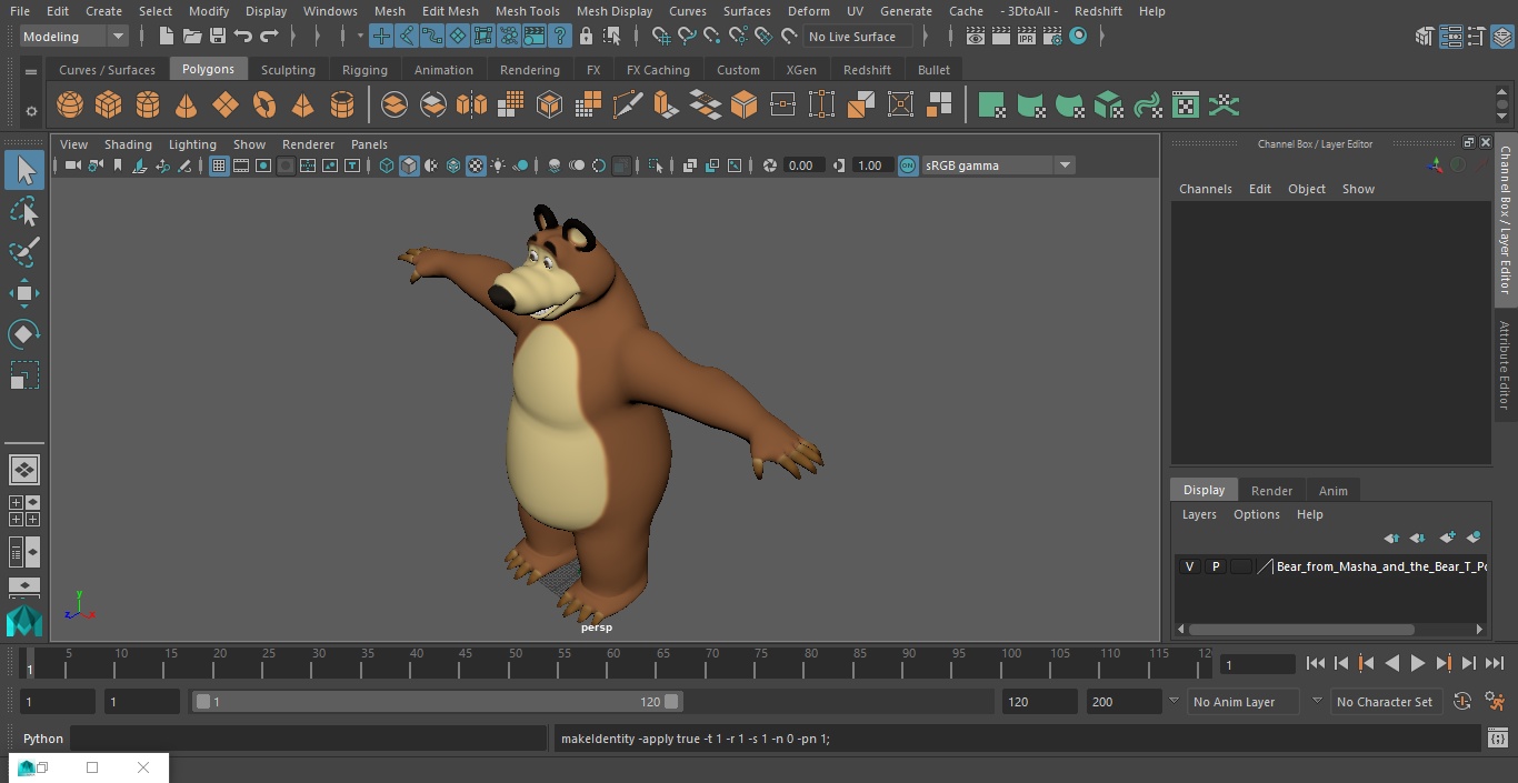 3D model Bear from Masha and the Bear T-pose